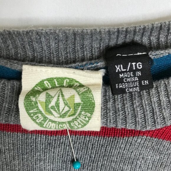 Volcom Sweater Colorful Stripe Men’s XL Cotton - Picture 2 of 3